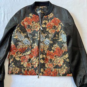 Stunning Karen Millen Designer Floral & Black Textured Lightweight Jacket - Sz 8